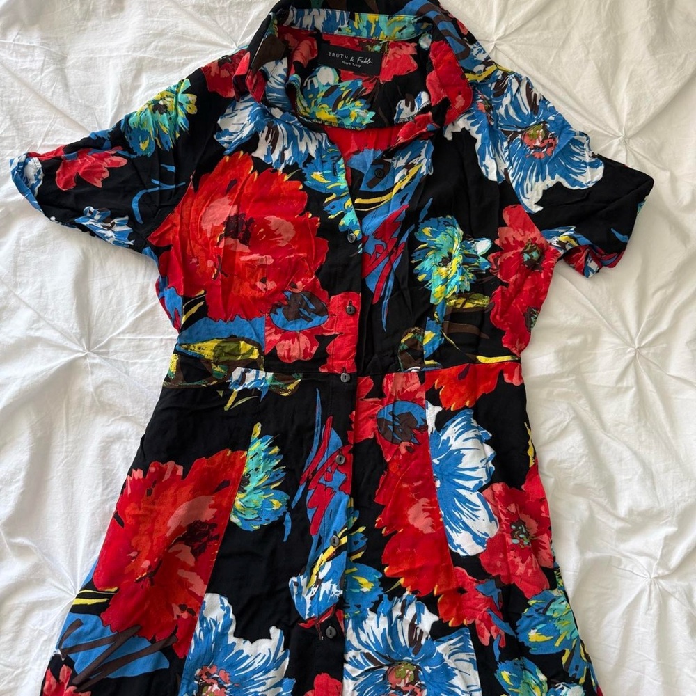 Floral Maxi Button Down Dress - Vintage